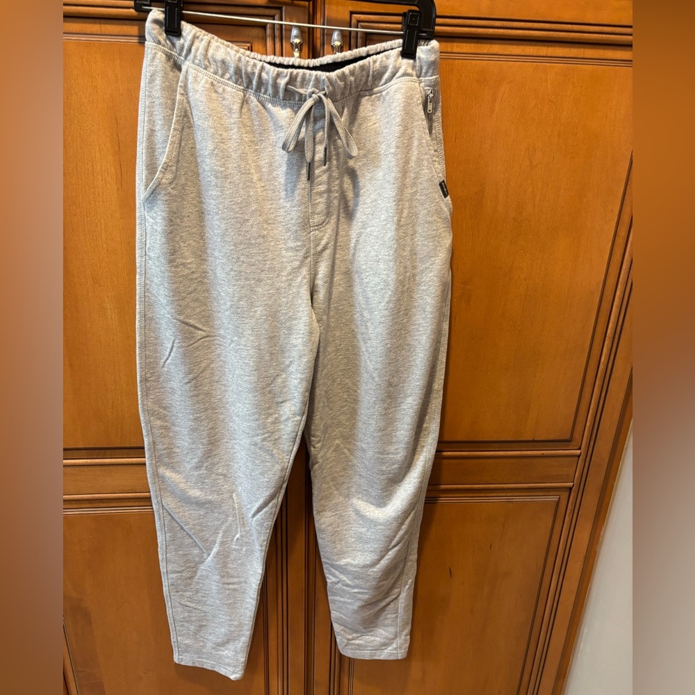 Men’s Eddie Bauer Jogger Sweatpants Loungewear Zipper Front Pocket Gray Size: M